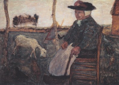 Velha camponesa com cabra de Paula Modersohn Becker